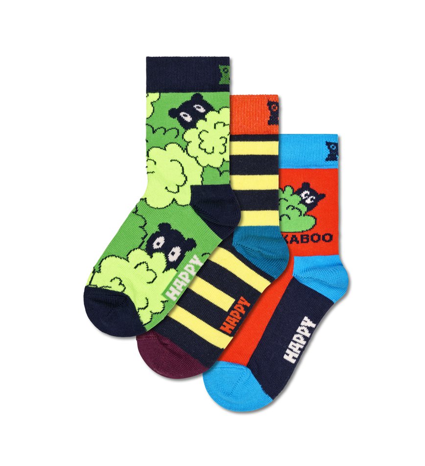 Gift Set Happy Socks 3-Pack Peek-A-Boo Military | QZV-9308228