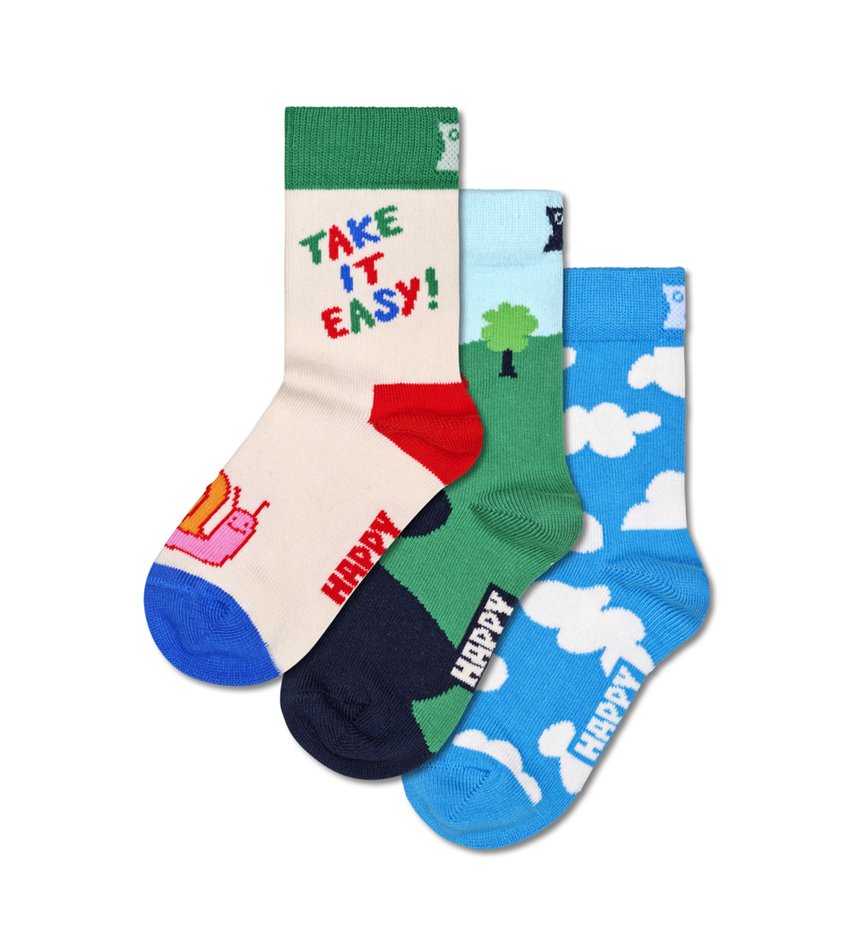 Gift Set Happy Socks 3-Pack Camera Blanche Noir | WHX-0104929