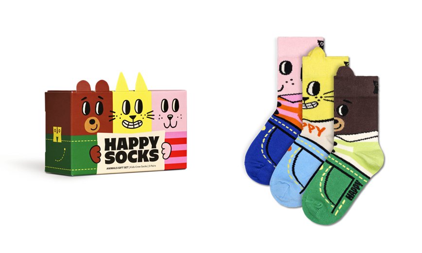 Gift Set Happy Socks 3-Pack Animal | GIY-4873500