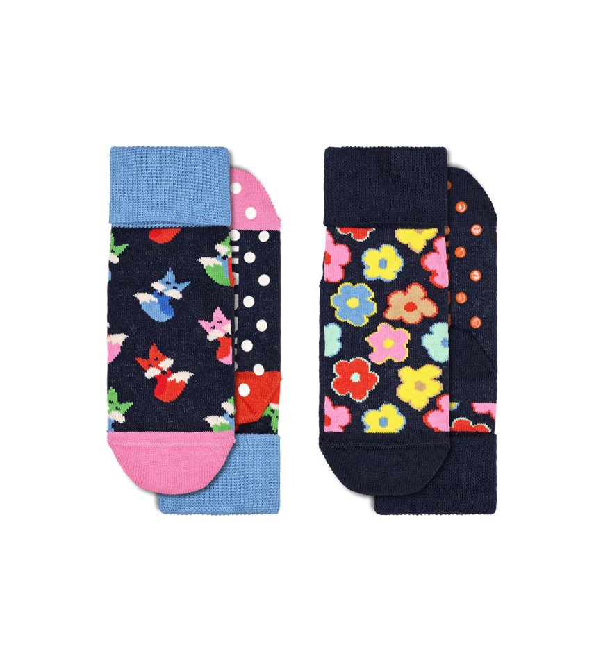 Chaussette Happy Socks Antislip 2-Pack Fox & Flower | FYB-0170519