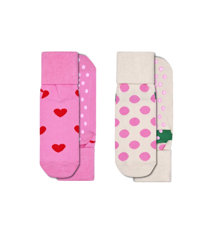 Chaussette Happy Socks Antislip 2-Pack Heart & Big Dot | RRI-9922974