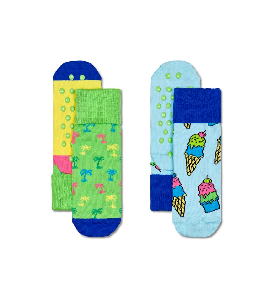 Chaussette Happy Socks 2-Pack Palm Tree Anti-Slip | QDC-7060223