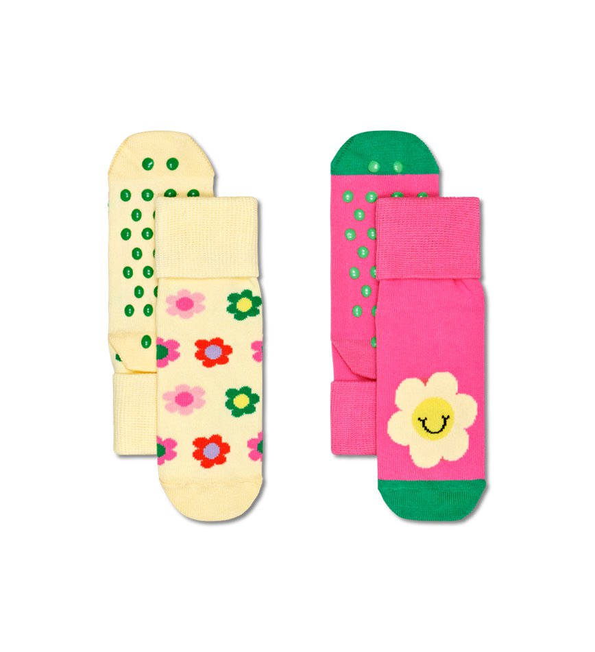 Chaussette Happy Socks 2-Pack Smiling Daisy Anti-Slip | KNI-1767985