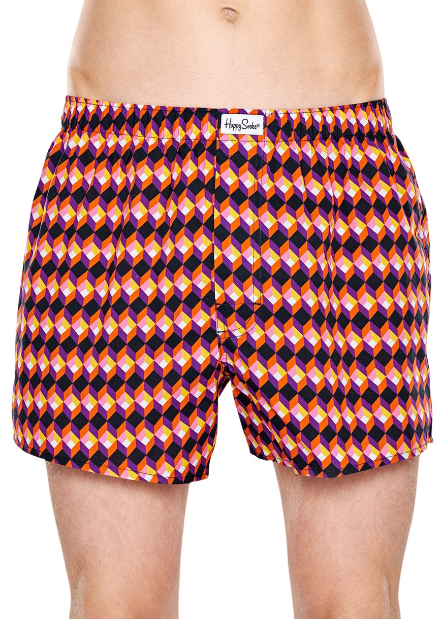 Sous Vêtement Happy Socks Optic Square Boxer | RZM-1201562