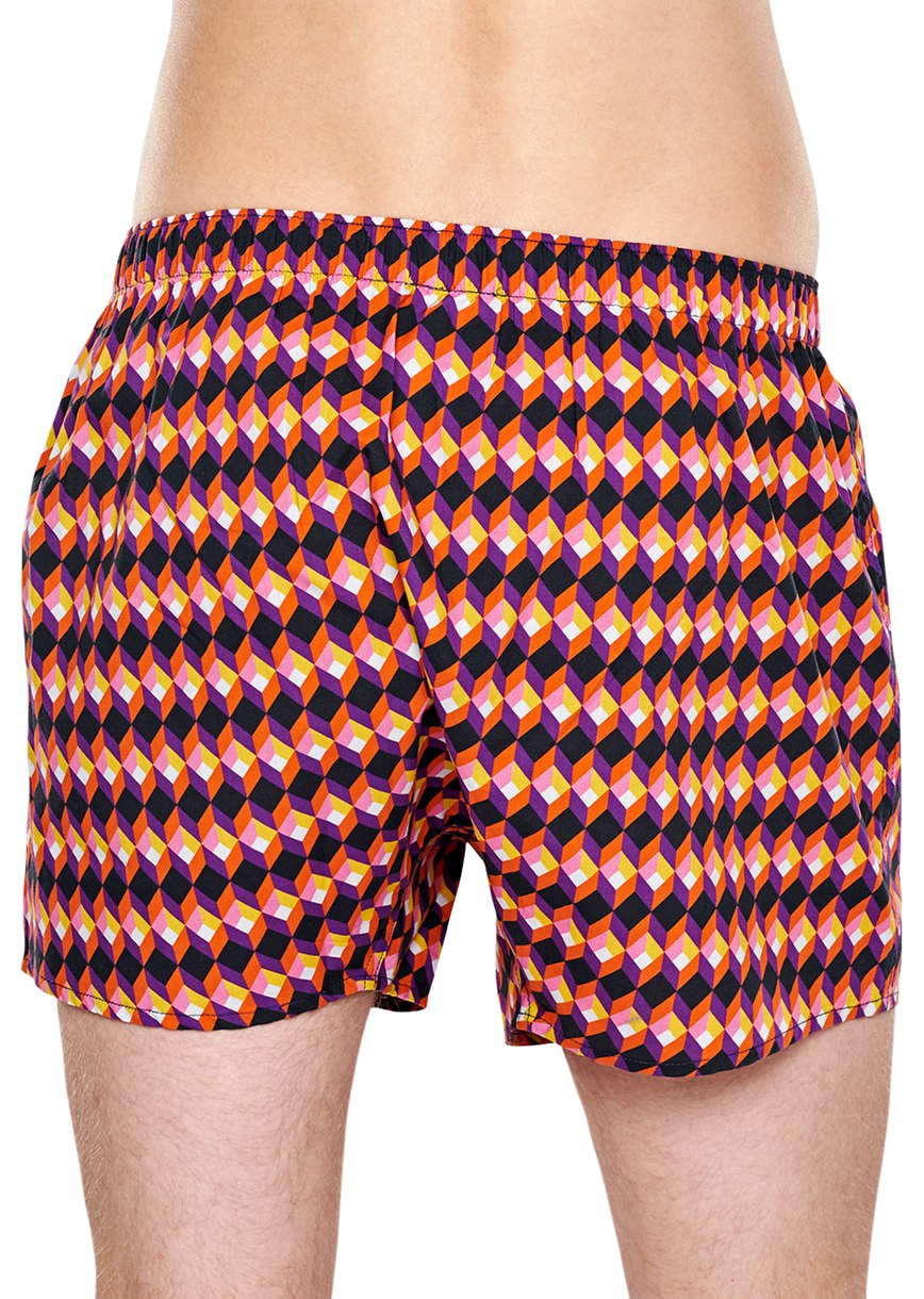 Sous Vêtement Happy Socks Optic Square Boxer | RZM-1201562