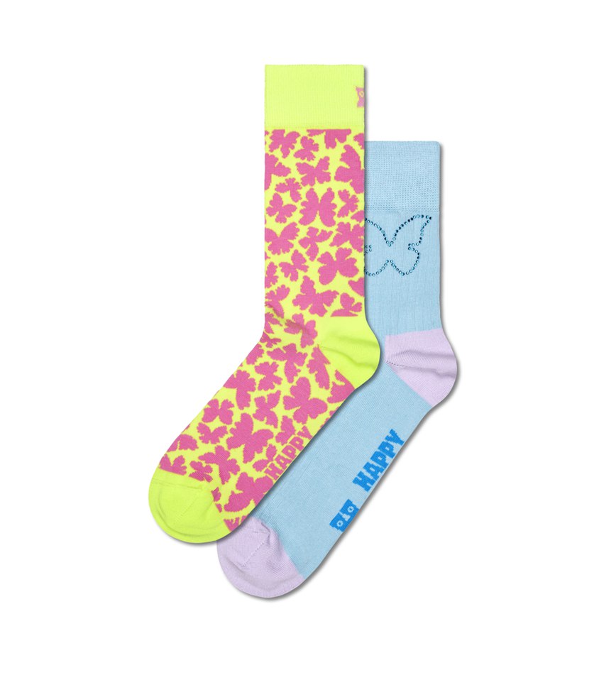 Gift Set Happy Socks 2-Pack Butterfly And Blue Socks | GLL-8490152