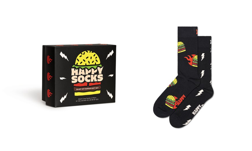 Gift Set Happy Socks 2-Pack Blast Off Burger Socks | HYP-3676525