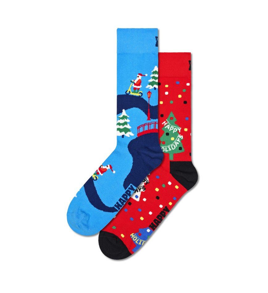 Gift Set Happy Socks 2-Pack Happy Holidays Socks | XNA-9441352