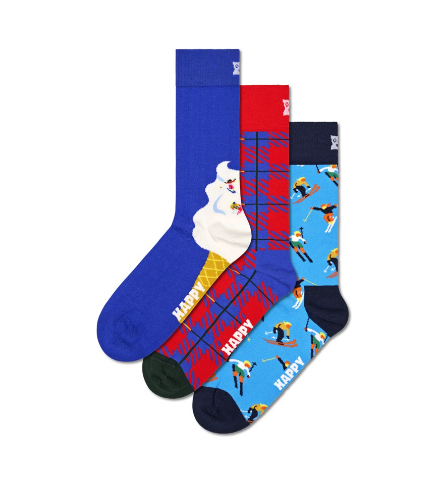 Gift Set Happy Socks 3-Pack Downhill Skiing Socks | ZEA-1559619