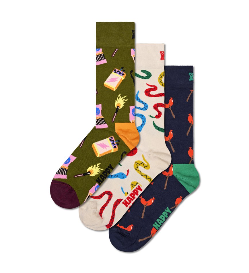 Gift Set Happy Socks 3-Pack Happy Camper Socks | XRW-1033568