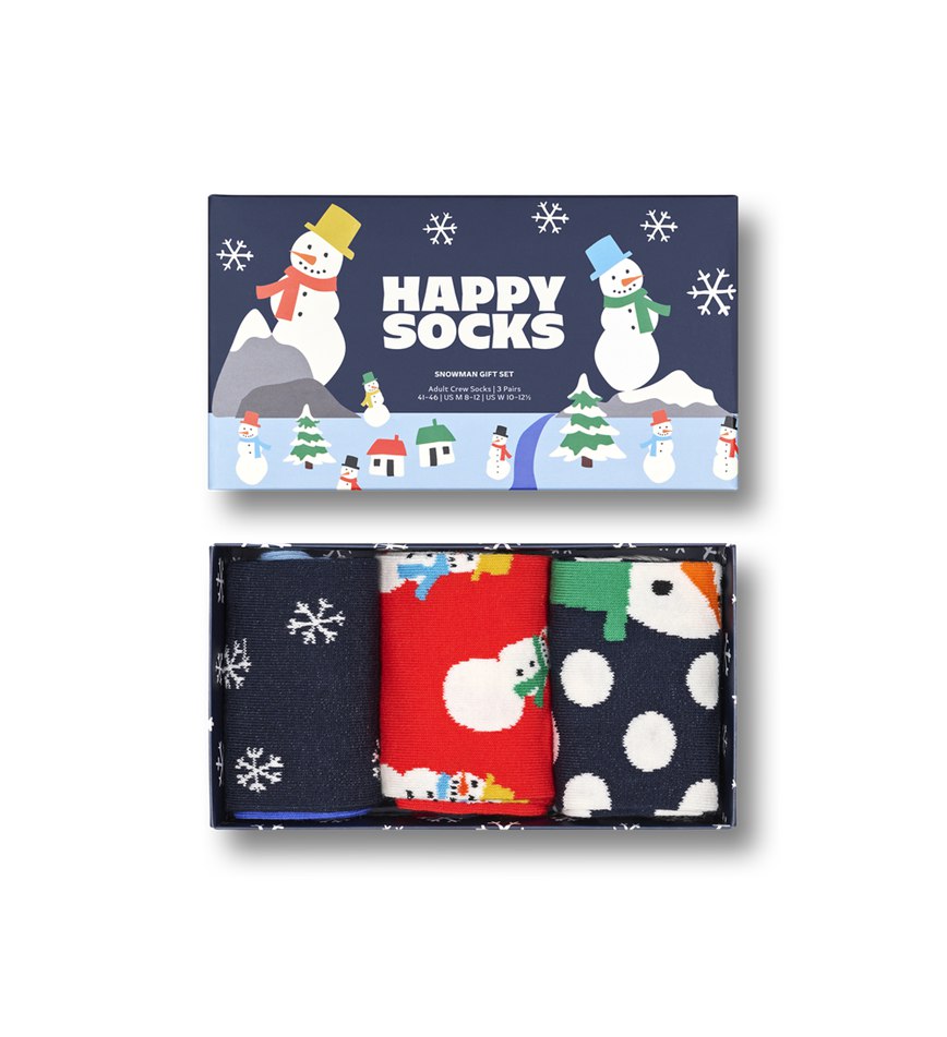 Gift Set Happy Socks 3-Pack Snowman Socks | BPW-0177411