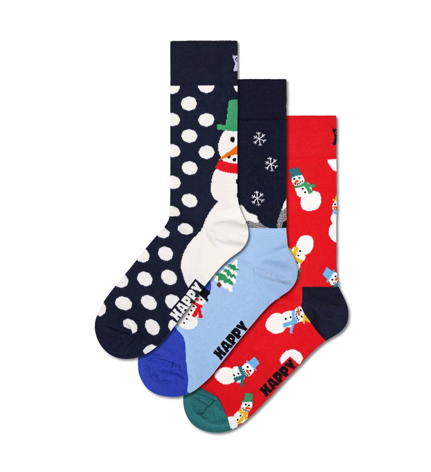 Gift Set Happy Socks 3-Pack Snowman Socks | BPW-0177411