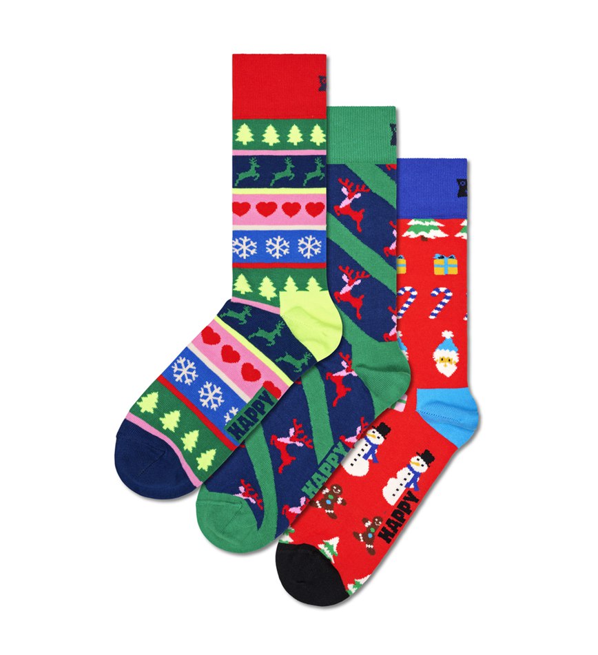 Gift Set Happy Socks 3-Pack X-Mas Sweater Socks | YCK-4095377