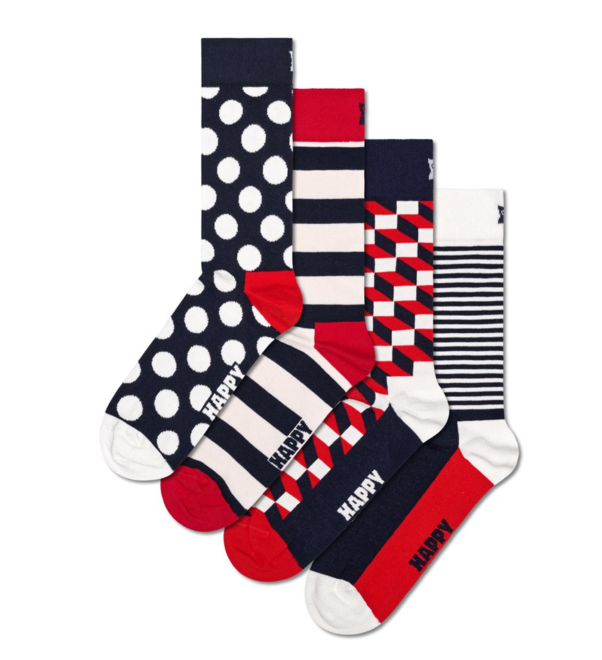 Gift Set Happy Socks 4-Pack Classic Navy Socks | AIK-5591963