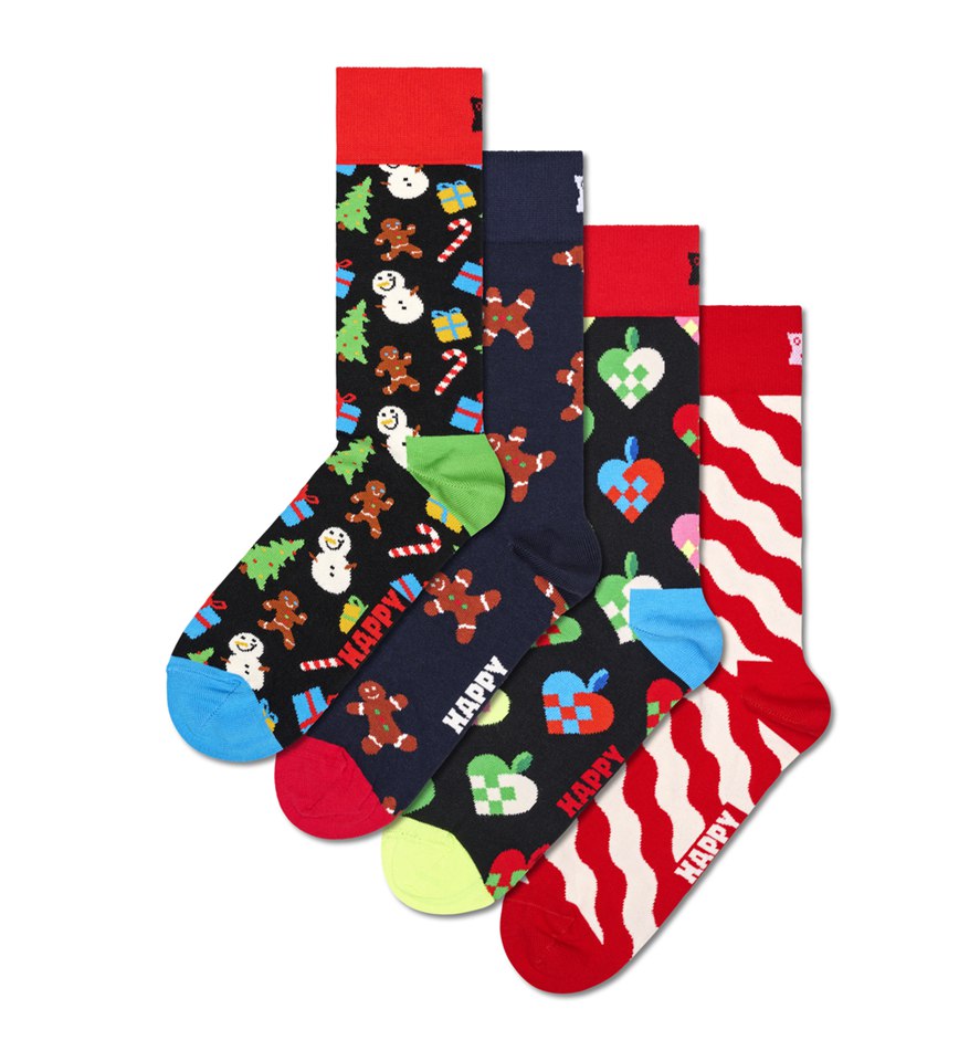 Gift Set Happy Socks 4-Pack Gingerbread House Socks | BQJ-5592925