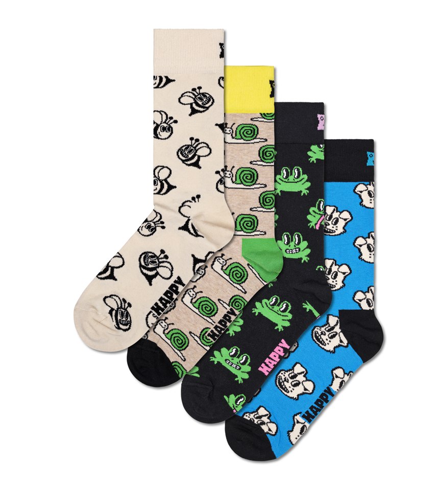 Gift Set Happy Socks 4-Pack Happy Animals Socks | QJK-0896547