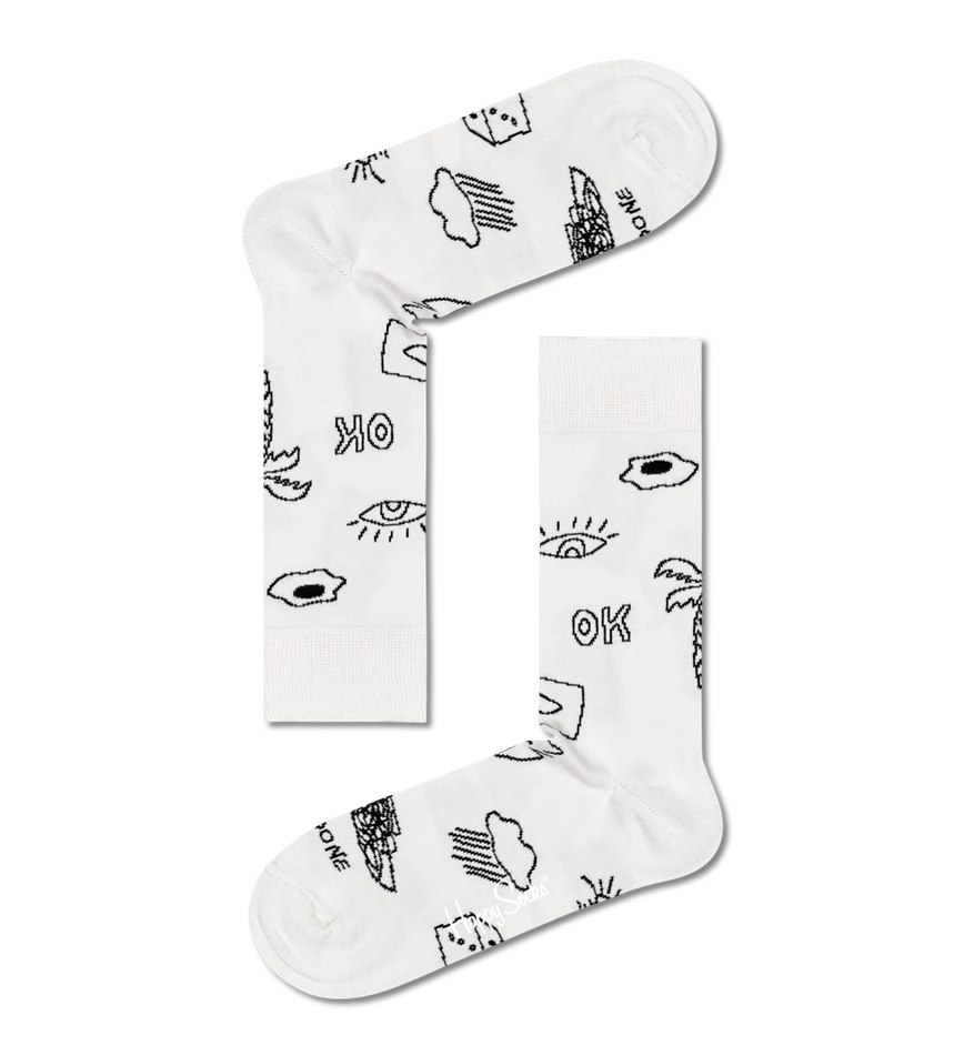 Gift Set Happy Socks 4-Pack Black & White Socks | KFN-6844548