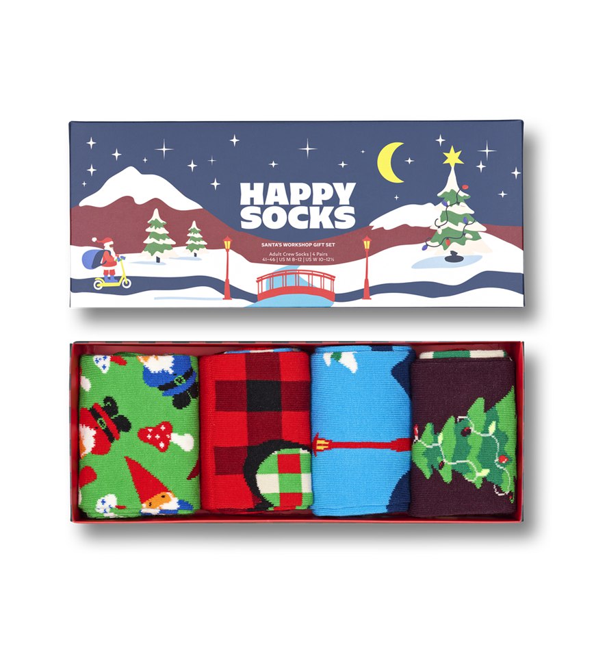 Gift Set Happy Socks 4-Pack Santa's Workshop Socks | OGD-4011091