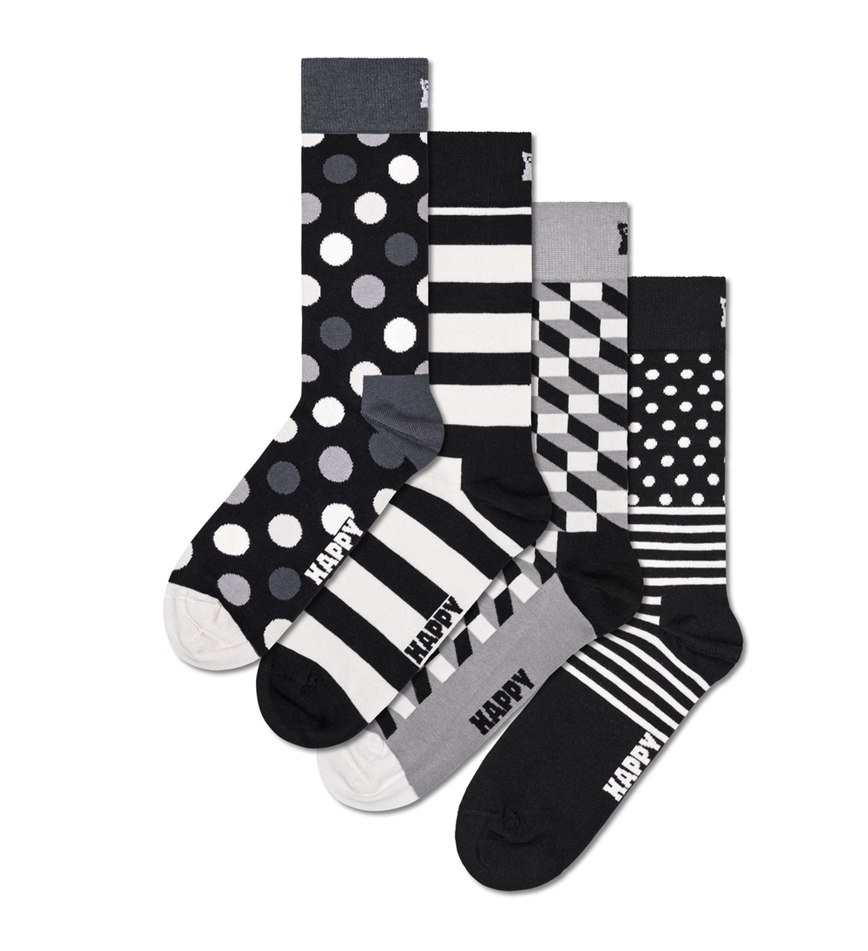 Gift Set Happy Socks 4-Pack Classic Black & White Socks | BTK-6155744