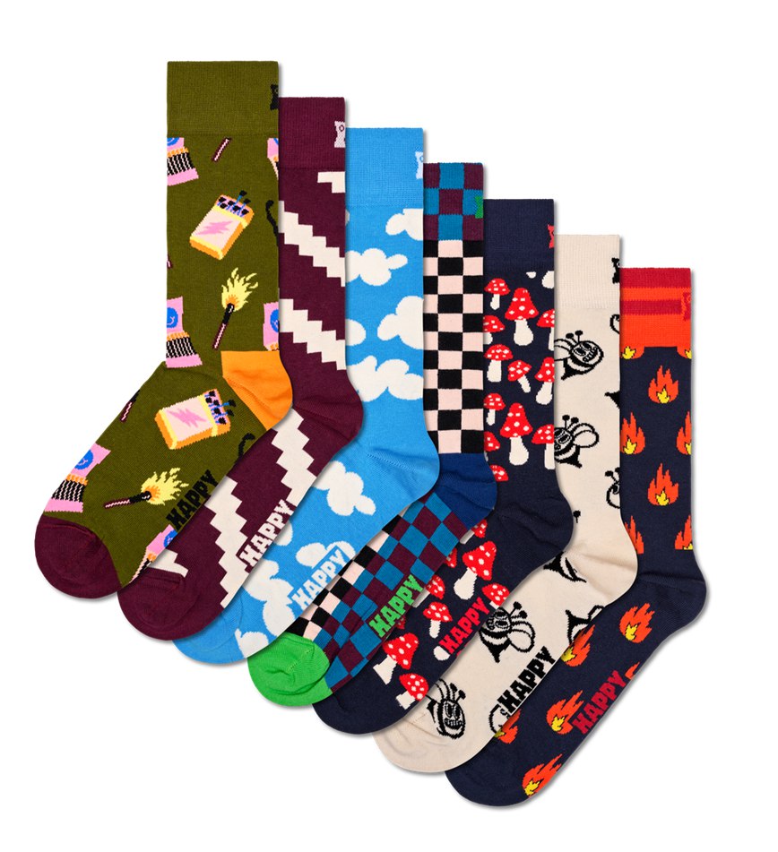 Gift Set Happy Socks 7-Pack A Wild Week Socks | HCA-0507956