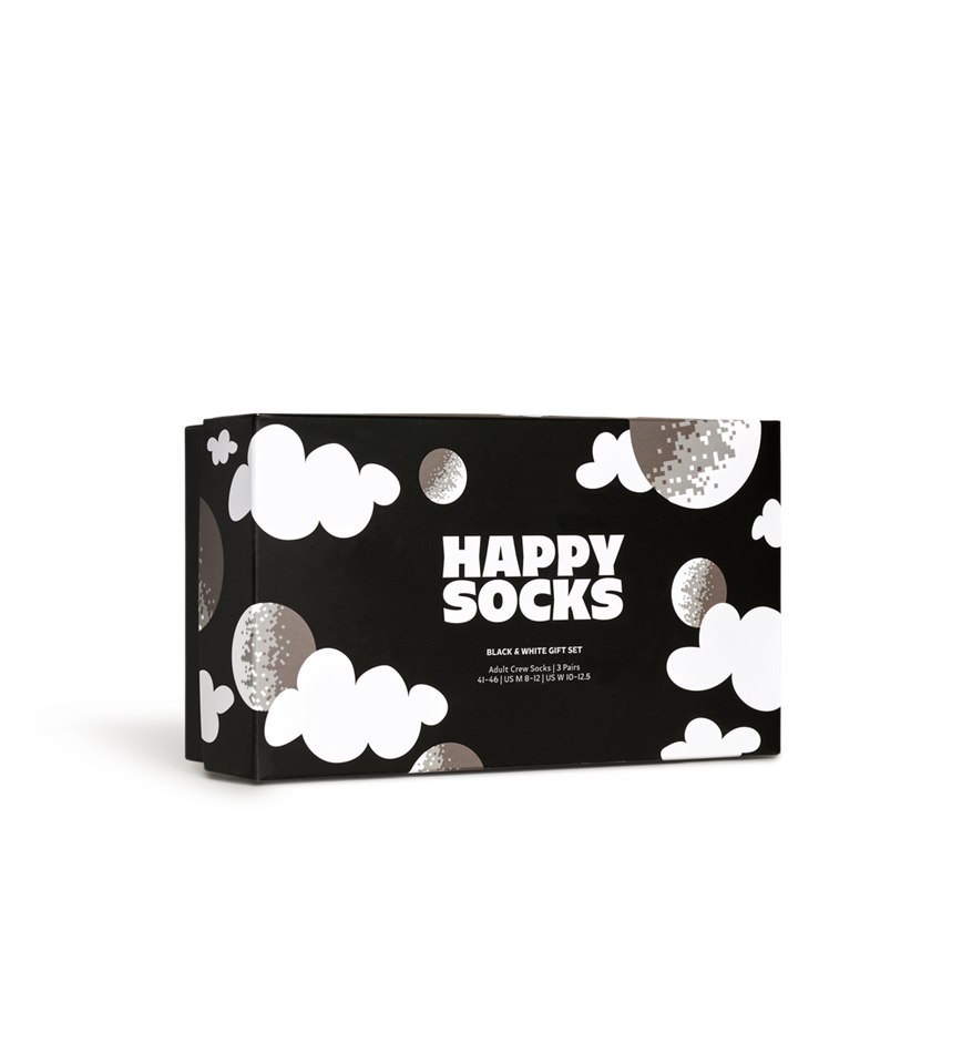 Gift Set Happy Socks 3-Pack Black And White Socks | NLR-8637400