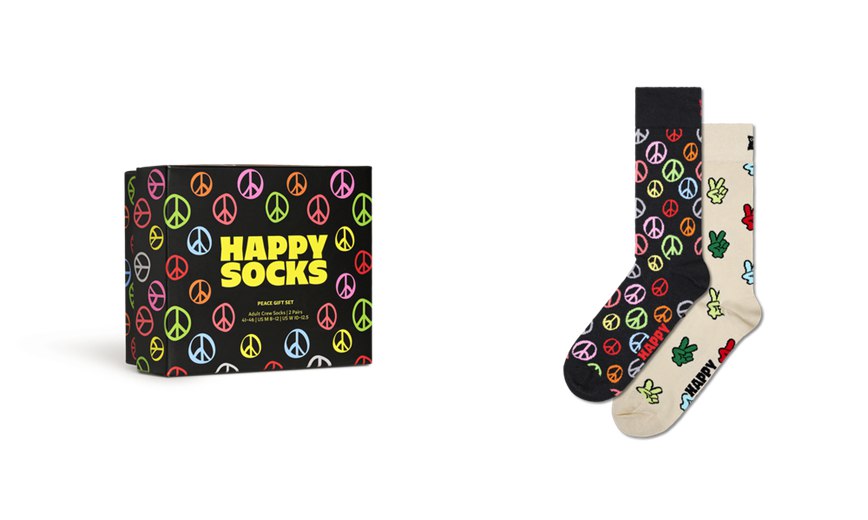 Gift Set Happy Socks 2-Pack Peace Socks | NLO-6743665