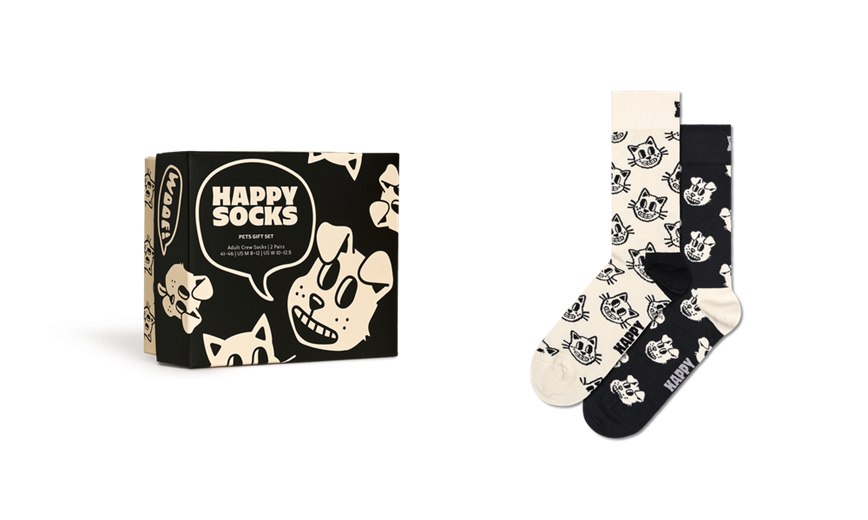 Gift Set Happy Socks 2-Pack Pets Socks | MZU-9172283