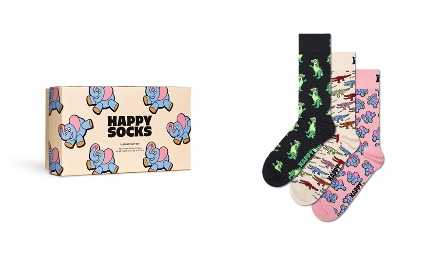 Gift Set Happy Socks 3-Pack Elephant Socks | YBI-9402917