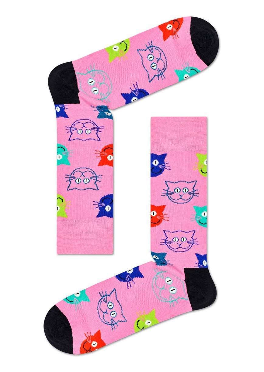 Gift Set Happy Socks 3-Pack Mixed Cat Socks | ITL-7704383