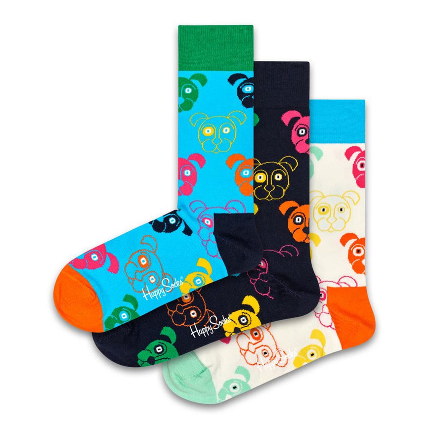 Gift Set Happy Socks 3-Pack Mixed Dog Socks | KIX-1823983