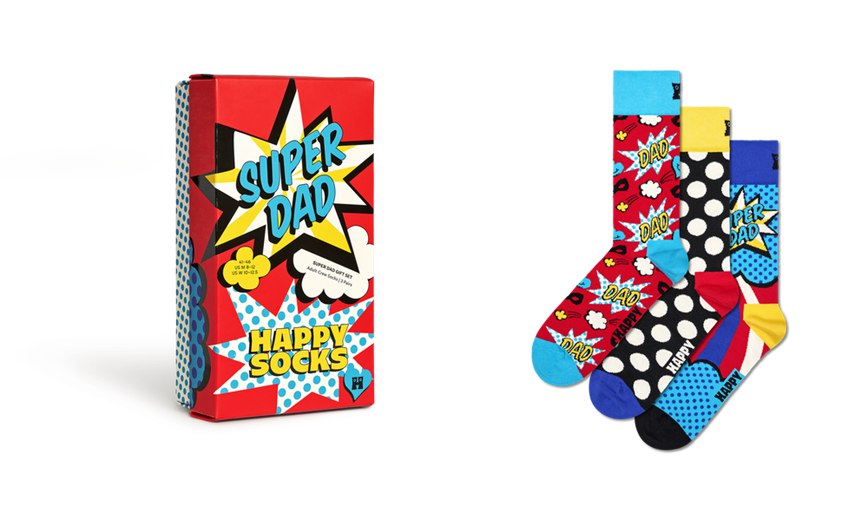 Gift Set Happy Socks 3-Pack Super Dad Socks | OUN-1248364