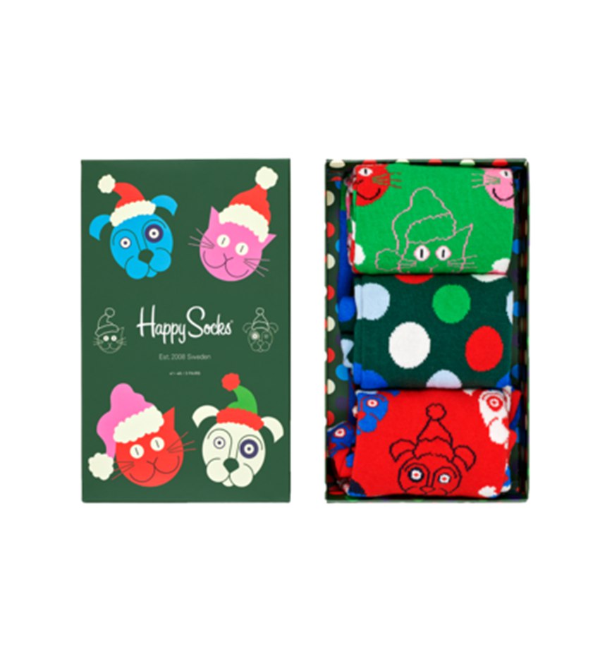 Gift Set Happy Socks Santa Animals 3-Pack | QRN-8853784