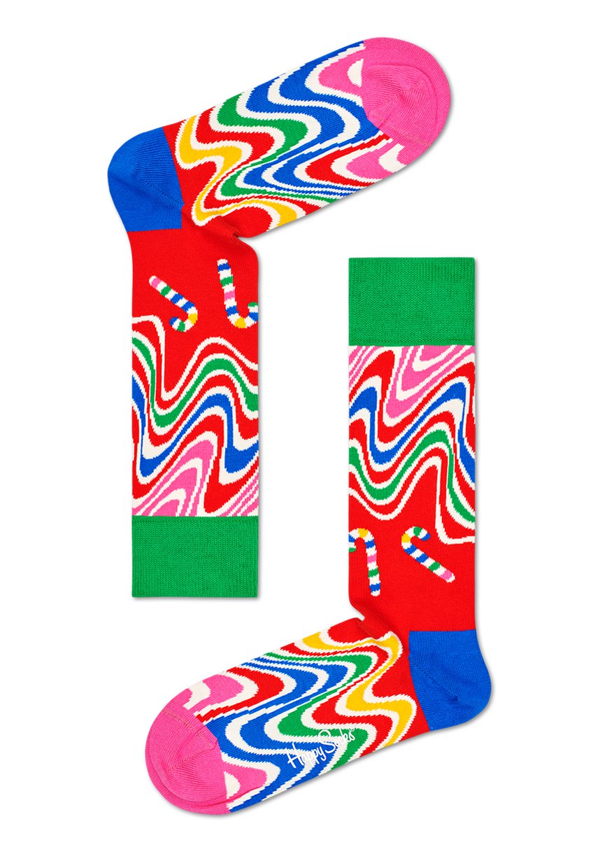 Gift Set Happy Socks 2-Pack Psychedelic Candy Cane Socks | CJC-8944932