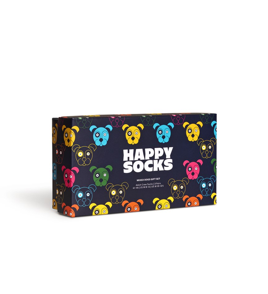 Gift Set Happy Socks 3-Pack Mixed Dog Socks | VYV-6140898