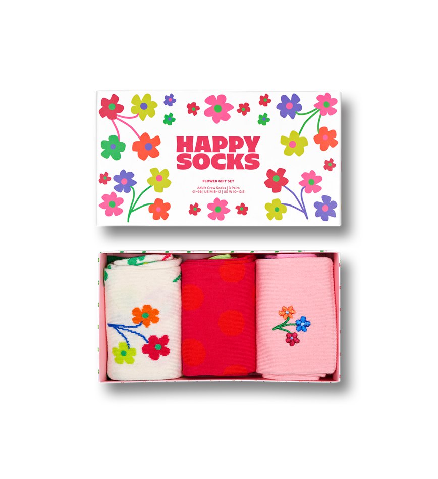 Gift Set Happy Socks 3-Pack Flower Socks | HWE-4886259