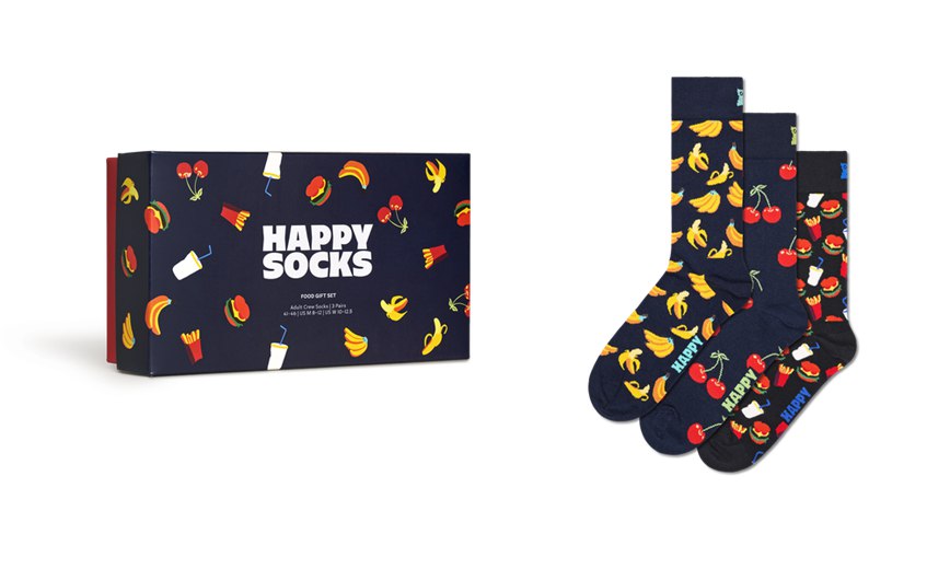 Gift Set Happy Socks 3-Pack Food Socks | KZG-1014983