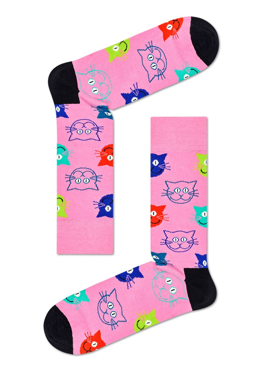 Gift Set Happy Socks 3-Pack Mixed Cat Socks | VYL-2467517