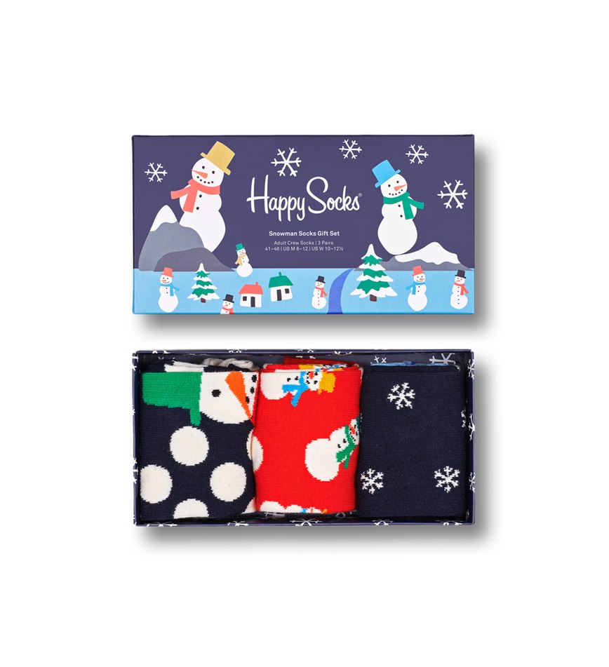 Gift Set Happy Socks 3-Pack Snowman Socks | QJI-0068380