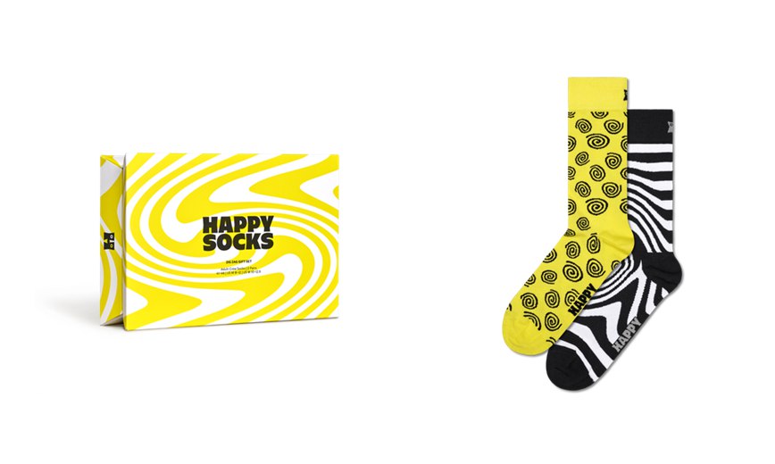 Gift Set Happy Socks 2-Pack Zig Zag Socks | WDP-2024720