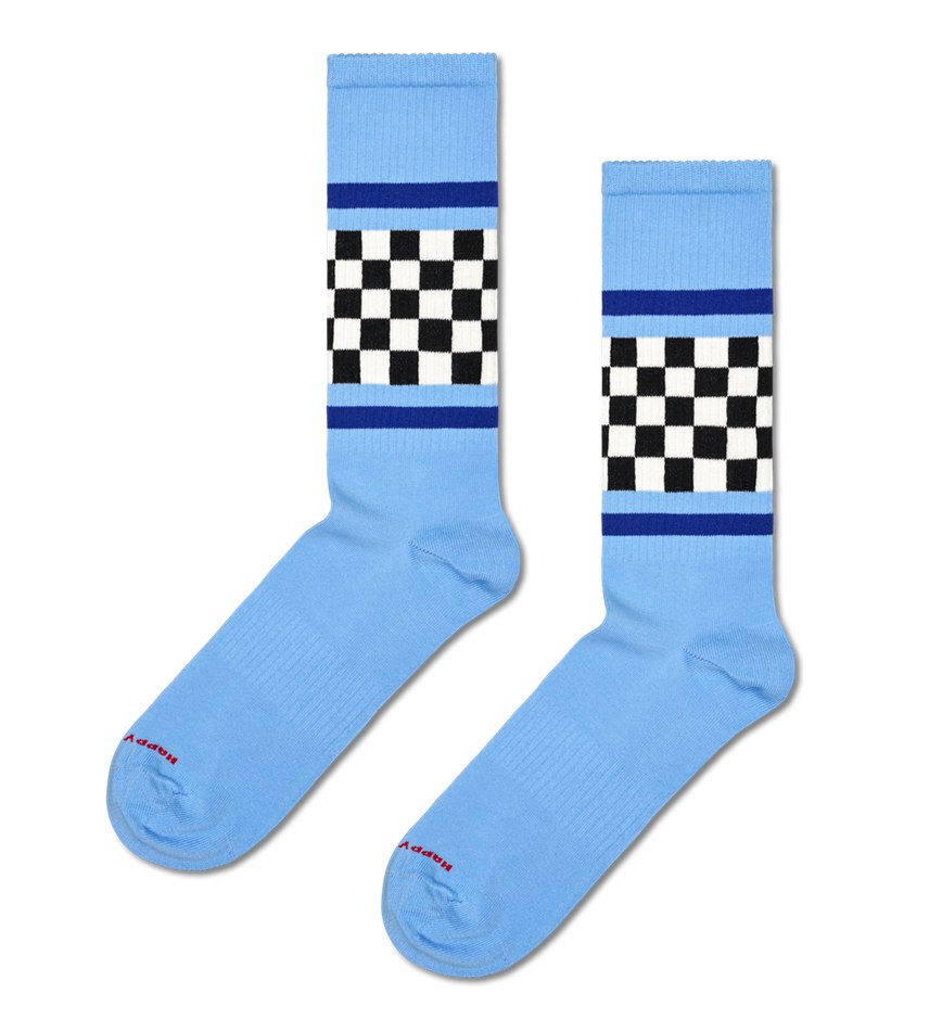 Chaussette Happy Socks Checked Stripe Sneaker | SEC-7061618