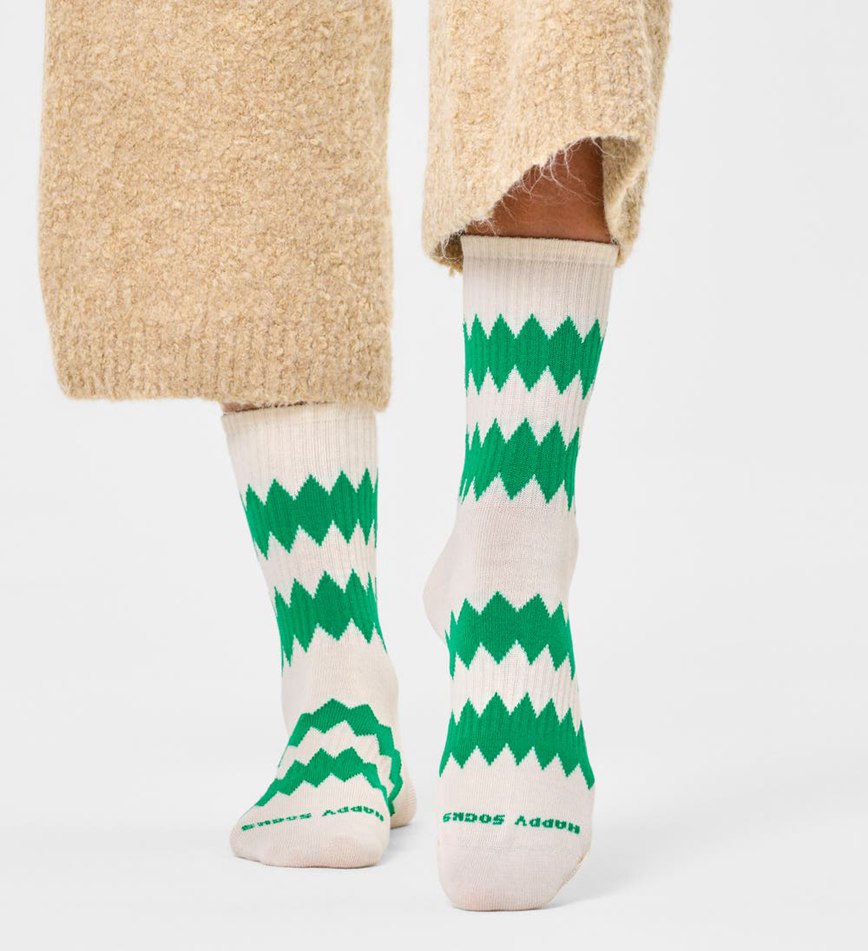 Chaussette Happy Socks Zigzag 3/4 Crew | GXC-5147640