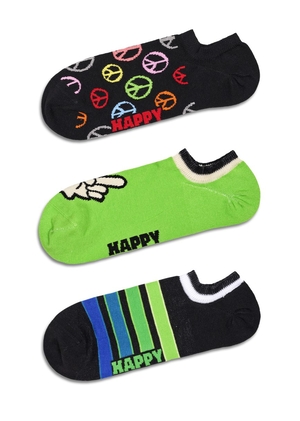 Chaussette Happy Socks 3-Pack Peace Sign No Show | NTZ-9614809