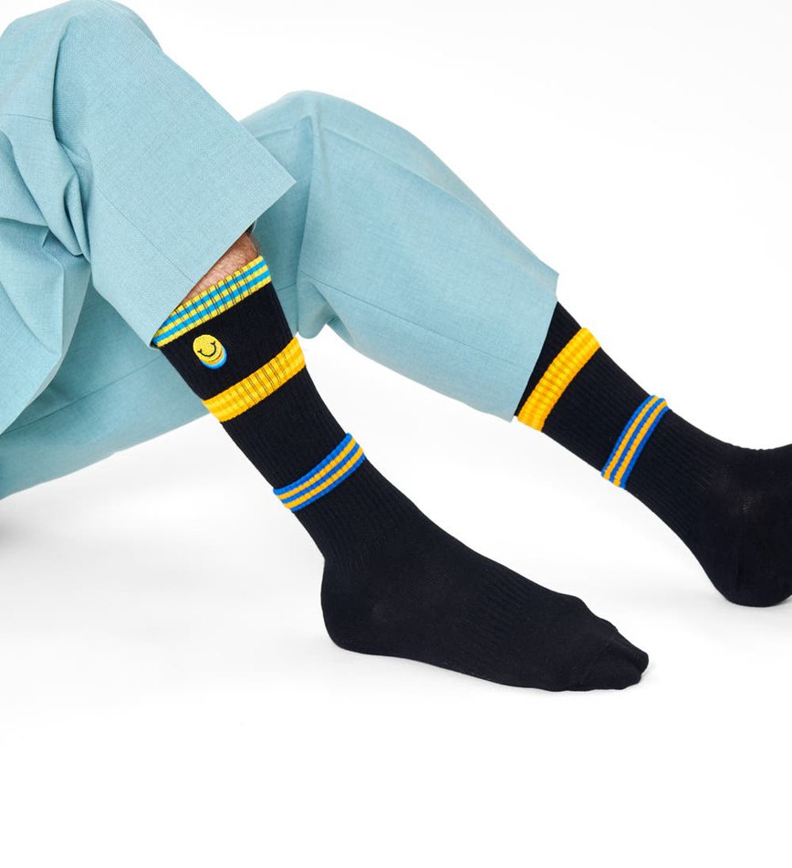 Chaussette Happy Socks Colors Cuff Thin Crew | PVO-1173176