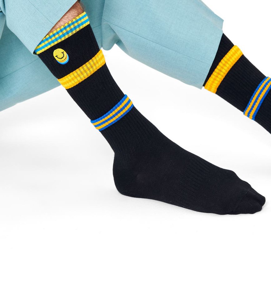 Chaussette Happy Socks Colors Cuff Thin Crew | PVO-1173176