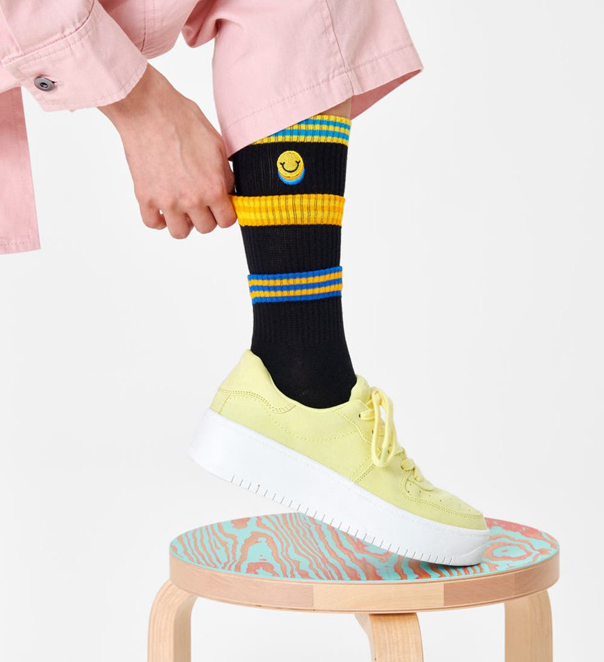 Chaussette Happy Socks Colors Cuff Thin Crew | PVO-1173176