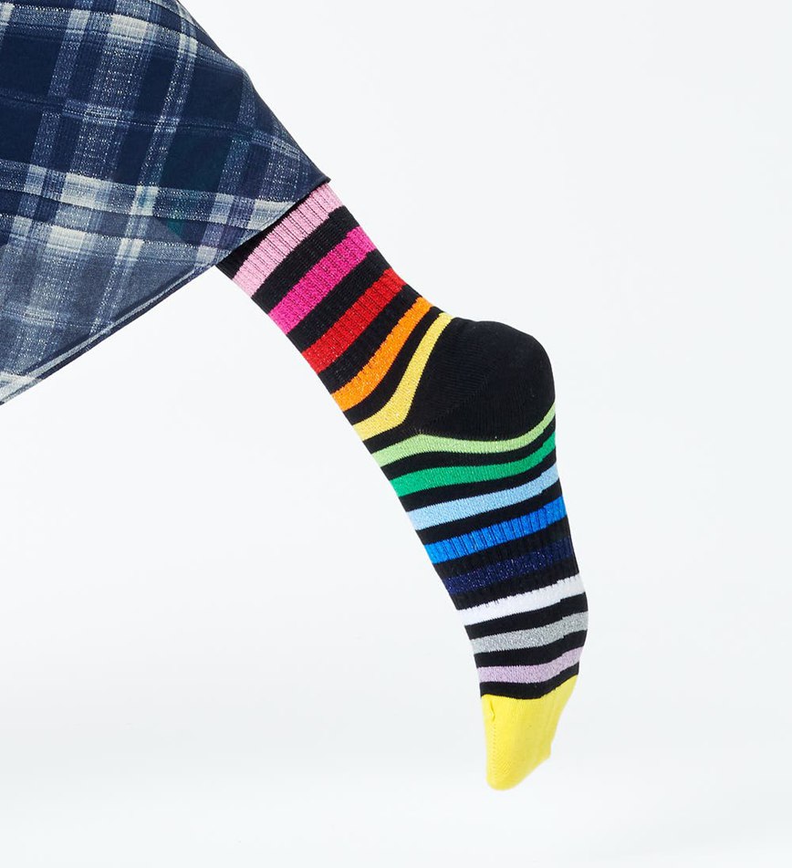 Chaussette Happy Socks Rainbow Stripe 3/4 Crew | CFU-5075728