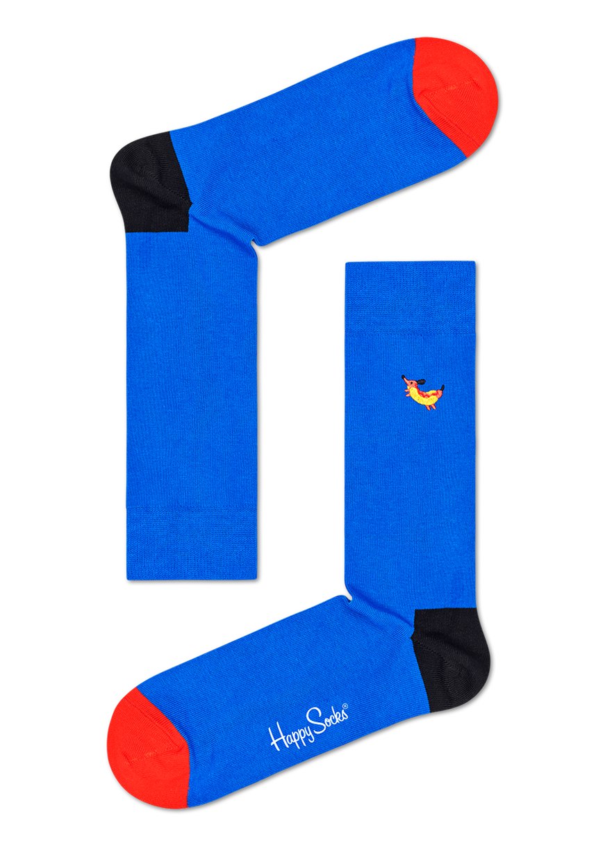 Chaussette Happy Socks Embroidery Hot Dog Dog | LIM-1773934