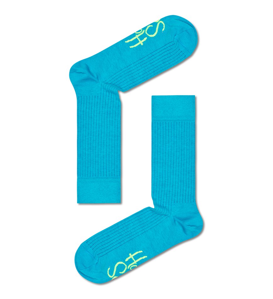 Chaussette Happy Socks Solid Logo Rib Crew | UTF-5041109