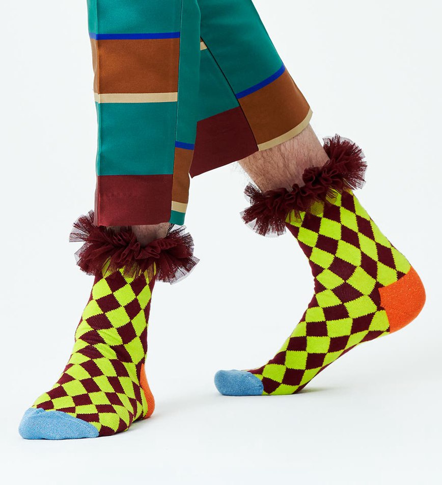 Chaussette Happy Socks Harlequine Tulle Half Crew | ABE-6992000