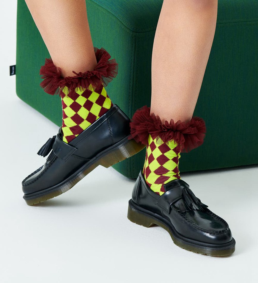 Chaussette Happy Socks Harlequine Tulle Half Crew | ABE-6992000